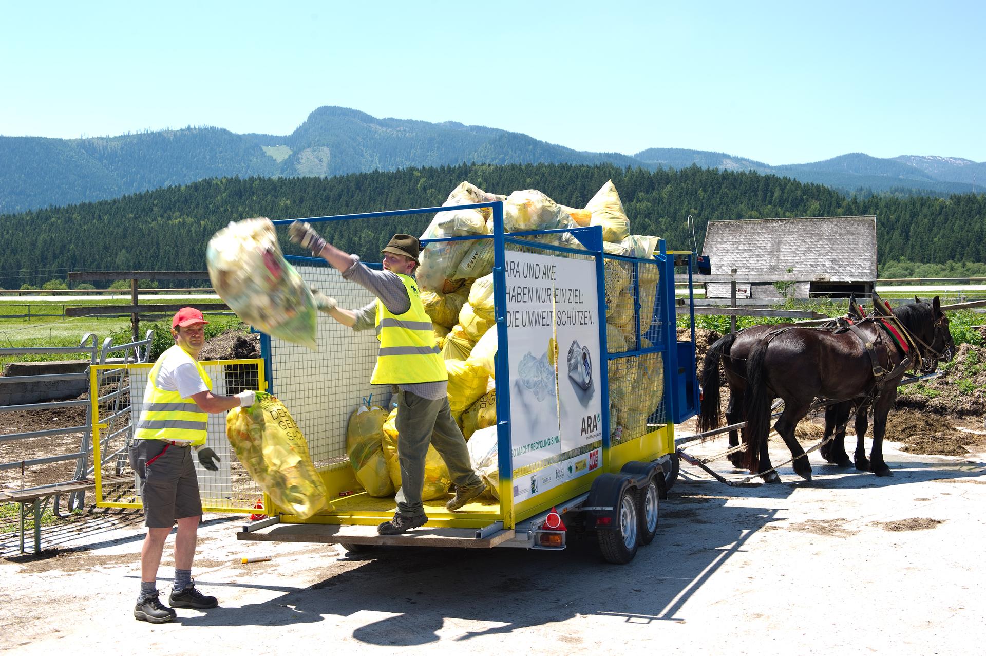 Pferdekutsche Gelber Sack Bad Mitterndorf Pferdefuhrwerk Seebacher