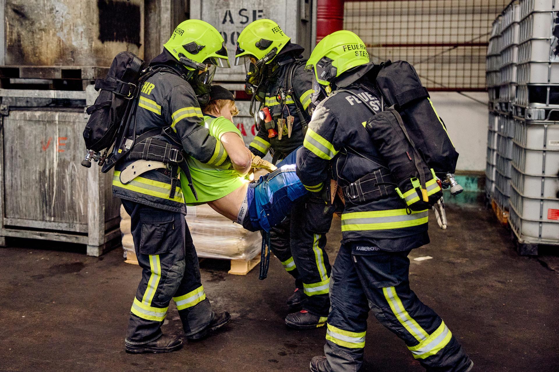 Einsatzkräfte Steyr Übung